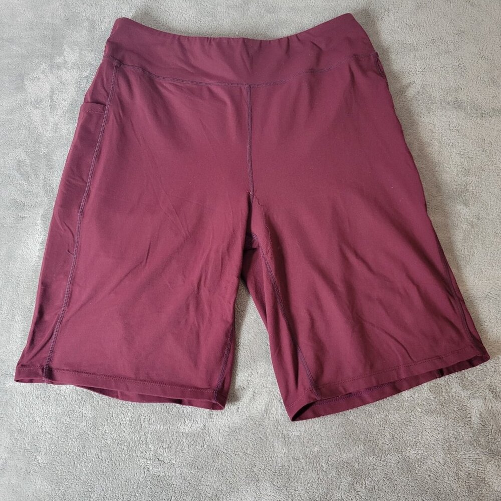 Baleaf Burgundy Active Shorts 2XL Plus Elastic Waist Pull On Pockets Casua BUR6E
